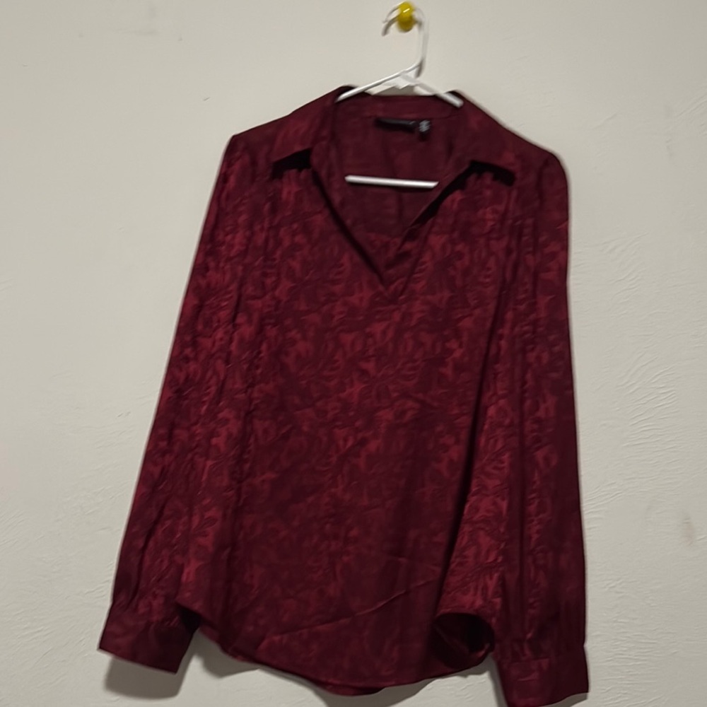 Rafaella Red Long Sleeve Button Down Shirt